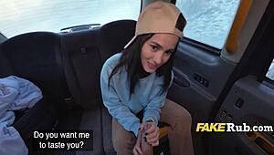 Cute Film Student Turns Backseat Ride Into Steamy Taxi Fun