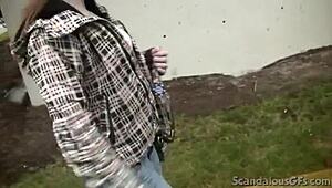 Amateur brunette slut bent over for hardcore doggystyle at work