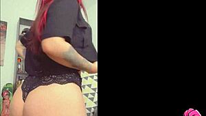 this horny tattooed brazilian nerd is stripping in lingerie, so hot 😍