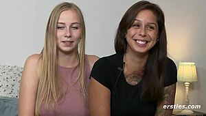 I am a 22-year-old blonde german girl spoiling my girlfriend with fingering and licking