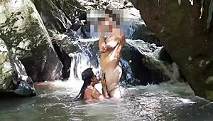 Wow! Best Ass Fucking at Waterfall with Cum!