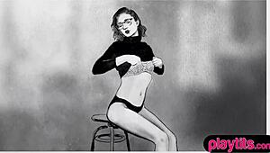 wow, this hot redhead office chick’s striptease is just too good!