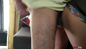 Young Latina feels rough anal creampie orgasm