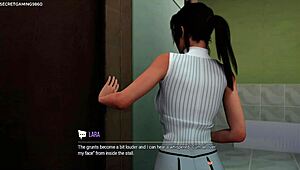 lara croft caught masturbating with shower head?