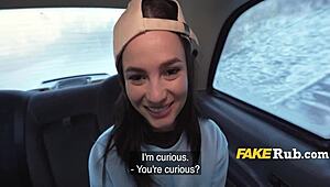 Cute Film Student Turns Backseat Ride Into Steamy Taxi Fun