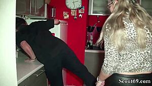 deutsche mutter grabs young handyman for hardcore lingerie roleplay