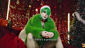 grinch delivers hot christmas creampie to moaning babe