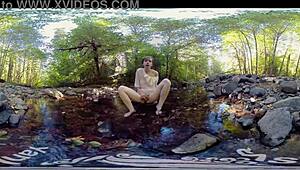 redhead milf carmen december yanks and masturbates with a dildo outdoors