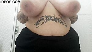 Mary Jhuana, the bbw babe, slips a plug in at the mall bathroom.