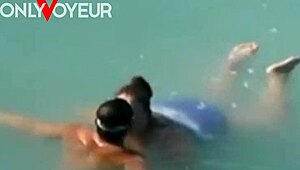 beach voyeur here, caught a bbw mermaid in the sea, damn lucky!