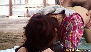 Natural tits bouncing while being pounded in HD video