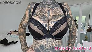 melody radford tries on black and purple lingerie and micro bikini in sexy haul 😍