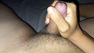 He gives a morning handjob with lots of cum