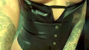 Susy gala does anal masturbation in leather lingerie with big dildo 😏