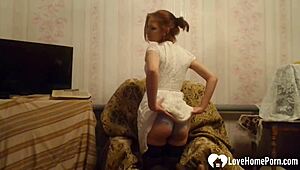 Teen Fingering In Armchair