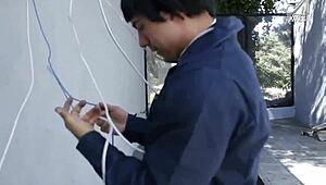 Watch This Mexican Slut Suck The Cable Guy's Cock