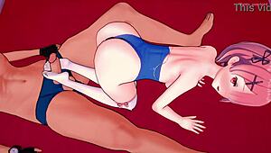 A Ram Jerks Off With Feet In Bikini Version