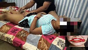 Cheating girlfriend caught in the act on a hotel room desk