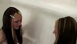 simpson twins finger tight pussy in bathtub