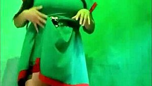 stepdad’s mood lifts with my sexy elf homemade clip