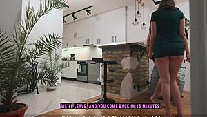 Hey, day 24 was wild with a pov threesome! Step son caught gf and step mom kissing, then banged them hard in ffm action.