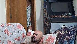 Forgot the condom, just let him slide the tip in