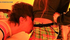 Watch Boyfriend Hogtied by Mistress with Strapon!