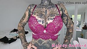 melody radford tries on black and purple lingerie and micro bikini in sexy haul 😍