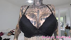 melody radford tries on black and purple lingerie and micro bikini in sexy haul 😍