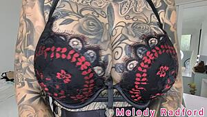 melody radford tries on black and purple lingerie and micro bikini in sexy haul 😍