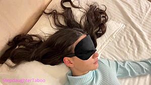 pervert stepdad gives intimate massage to stepdaughter for relaxation.
