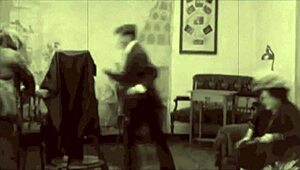 Vintage hairy pussy banged hard in steamy retro action.