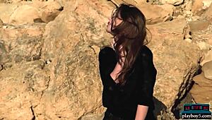 wow, check mila azul's big natural tits in this hot ukrainian teen striptease for playboy 😍