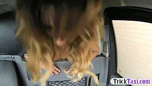 nasty big tits gold digger gets creampied by pervert driver in public outdoor setting