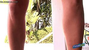 Naughty Female Firefighter Rips Clothes And Strips Outdoor