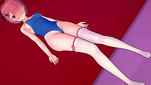 A Ram Jerks Off With Feet In Bikini Version