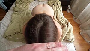 Beautiful thick horny girl with tight pussy gets licked, fucked in missionary and cowgirl, making me cum hard.