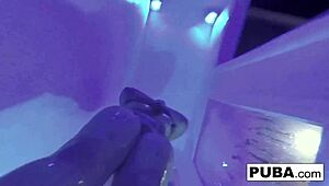 Blonde Wrestler Uses Double Toys On Pussy And Ass