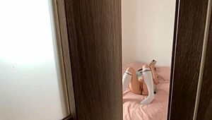 Hot European roommate sucks young couple's cock in sexy fucking