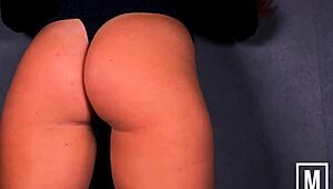 Intense juicy booty dildo blowjob