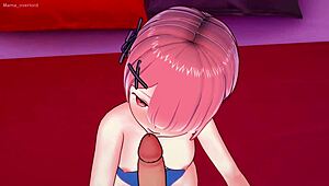 A Ram Jerks Off With Feet In Bikini Version