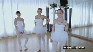Amateur ballerinas in hardcore foursome with big cock lover
