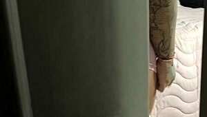 Hey, spying on my stepsister's tight pussy in thong