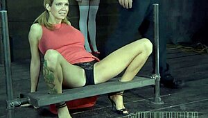 this worthless chick gets her tight pussy caned hard, leading to intense orgasms