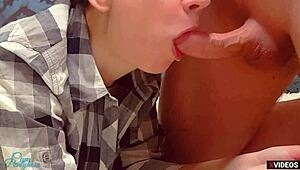 Babe in tight pantyhose sucked off her stepbrother while parents were home, cum on leggings