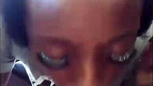 Ebony Chick Sloppily Sucks White Dick With Wet Cumshot