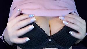 sexy russian secretary dominates with dildo and big tits