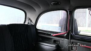 British taxi driver seduces black beauty in the back seat