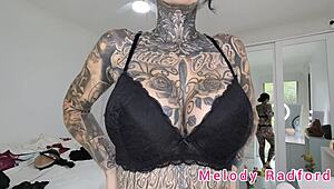 melody radford tries on black and purple lingerie and micro bikini in sexy haul 😍