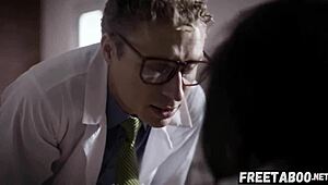 horny patient emily willis double creampied by doctors after caught masturbating 😲